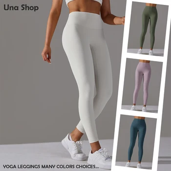Una-Shop Elastic Waist Leggings Woman Fitness Sports Push Up Tights Quick Drying Yoga Pants Sportswear for Gym Workout Clothes 2