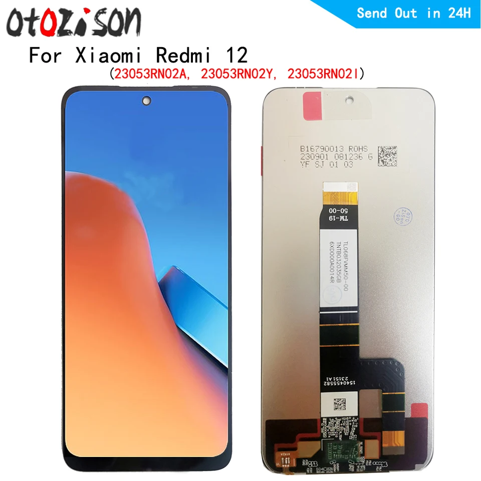 Écran LCD De Rechange Pour Xiaomi Redmi 12 – Modèles 23053RN02A/Y/I, Kit De Réparation Inclus