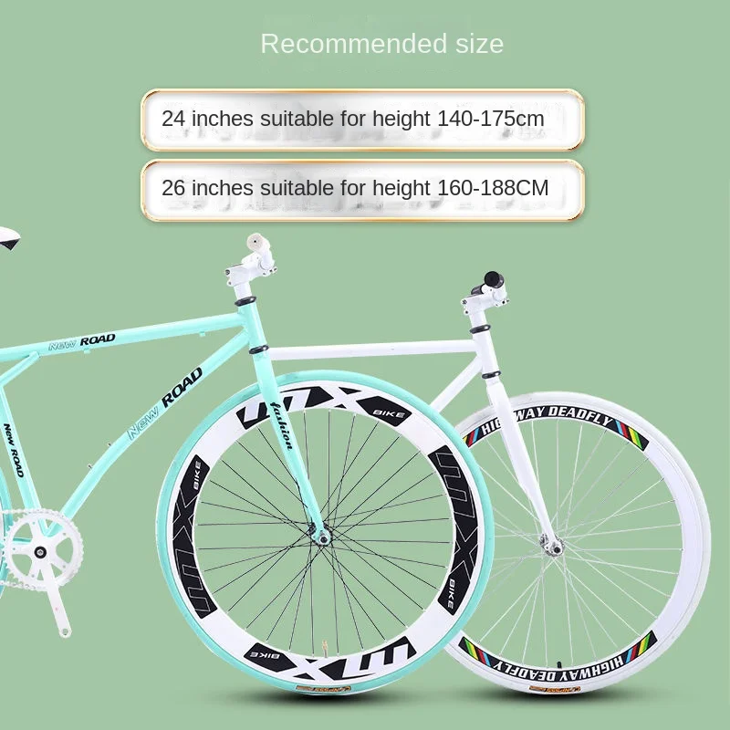 26 Pollici 51Mm Ruota City Bike Fixie Bike Axis Brake Bici A Scatto Fisso Telaio In Acciaio Ad Alto Tenore Di Carbonio Single Speed Bicicletta Da Cors
