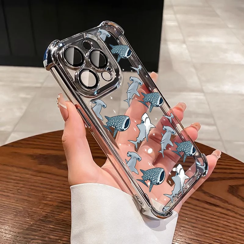 Marine Life Shark Plating Phone Case Cover