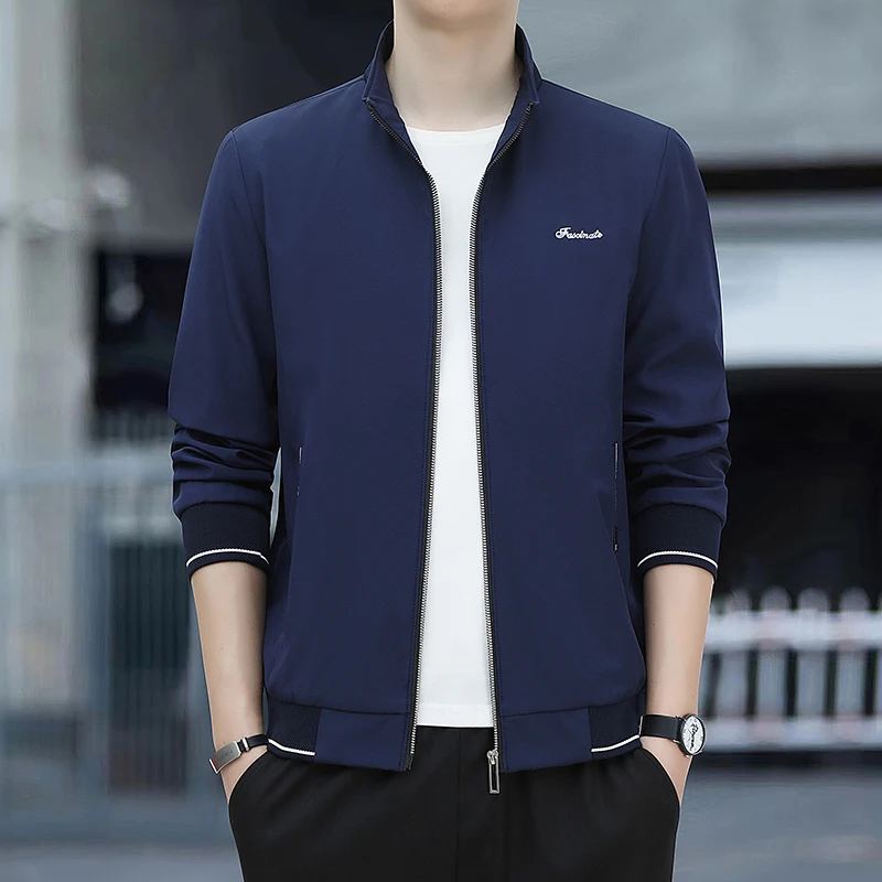 معاطف جاكيت رجالي بطية صدر ، معاطف بنمط نحيف ، قما...