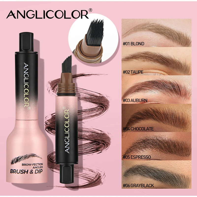 3d Dye Eyebrow Pencil Hairline Anti-smudge Waterproof Long Lasting Black Brown Large Brush Natural Wild Eyebrow Enhancers Cream 4
