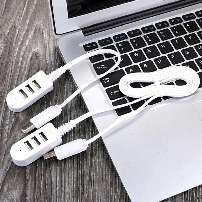 1-4pcs 3In1 USB Splitter Socket Multi-function 3A Charger Converter USB Port Hub Digital Data Cables Accessories Extension Cable 1
