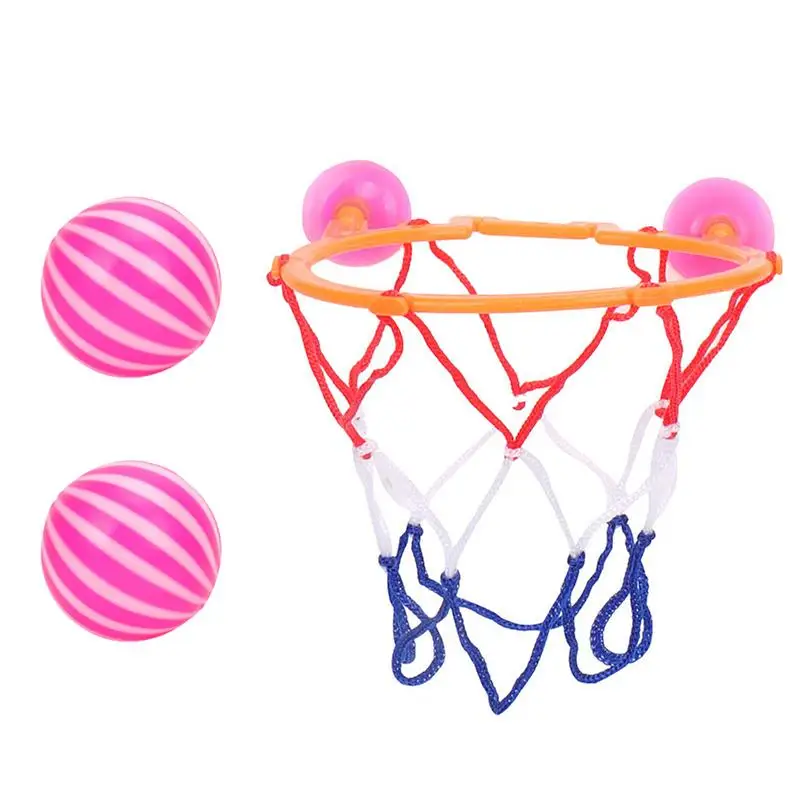 

Bath Basketball Toys For Kids Bathtub Basketball Hoop & Balls Set Included 2 Balls 1 Suctions Cups Basketball Hoop Playset For
