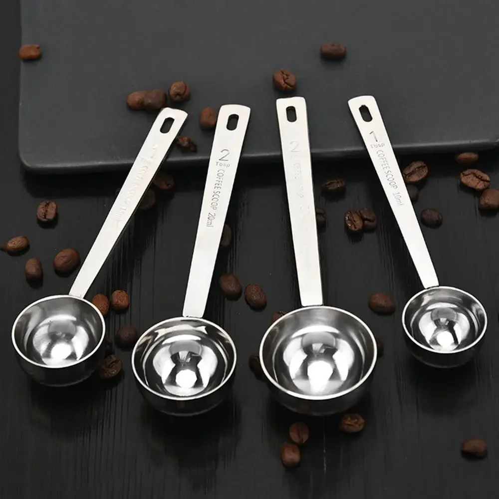 Kitchen Measuring Spoons Stainless Steel Measuring Spoon Blending 5/10/15/20/30ML Coffee Scoop Thicken Powder Spoon Coffee