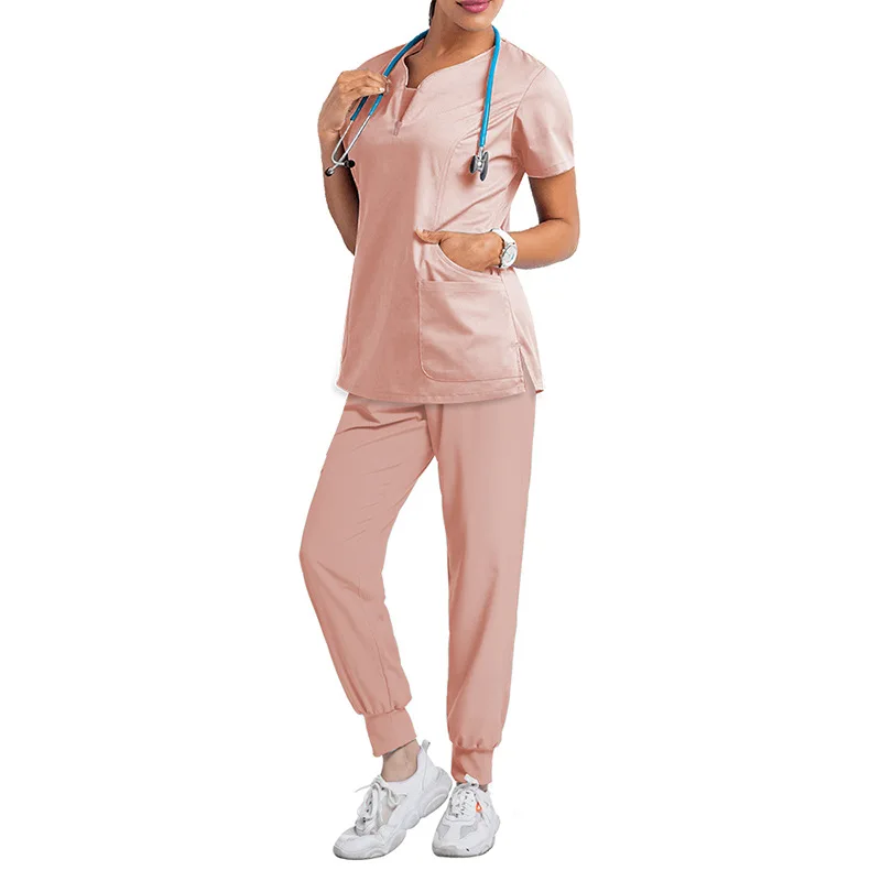 Stretch Medical Uniforms Women Scrubs Sets Tops Pant Nurses Accessories Hospital Doctors Dental Clinic Lab Worwear Clothes Suits Nurse Scrubs Top Nurse Uniform Suits Nurse Uniform Dress