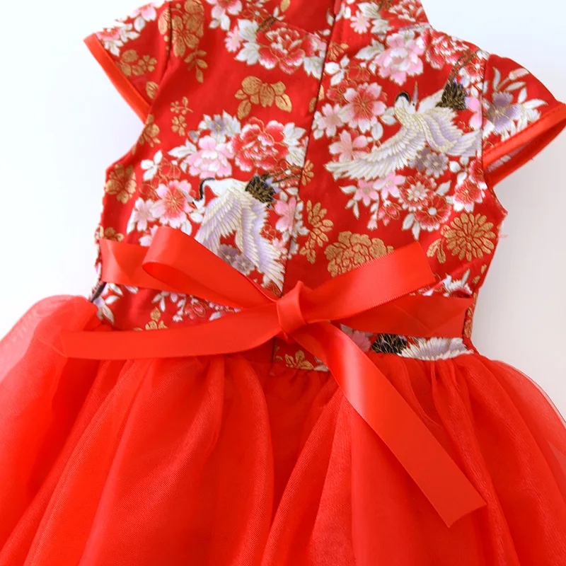 Girls Dresses Spring Summer Children's Chinese Style Dress Kids Cheongsam Princess Dresses For Girls Baby Tutu Clothing