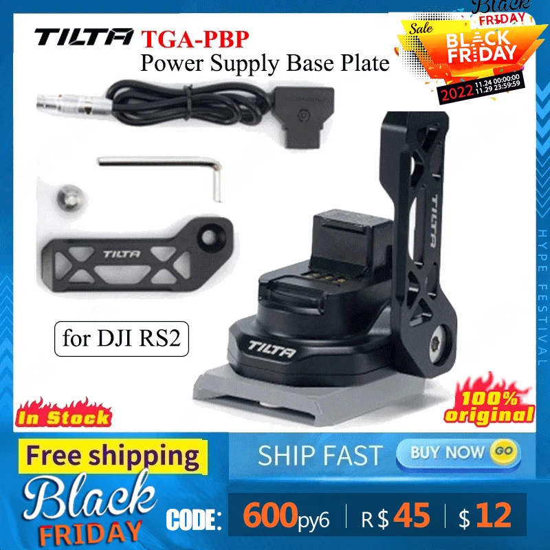 Tilta TGA-PBP TGA-PBP2 TCB-DTP-2LE-40 Power Supply Base Plate Security for  RS2 RS 3 / 3 pro accessories P-tap 2-pin Power
