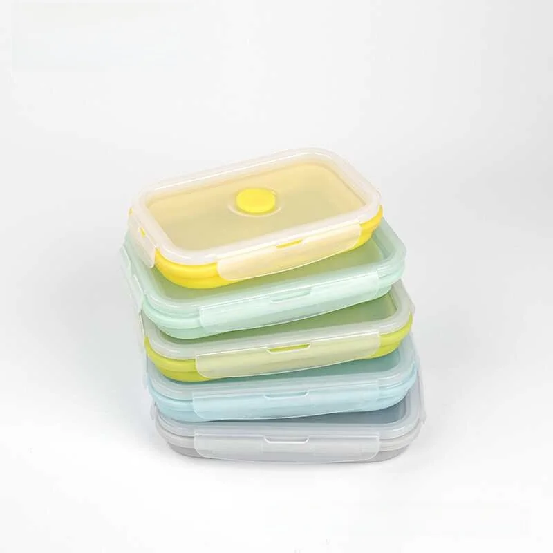 Portable Travel Silicone Bowl Food ade Picnic Lunch Box Microwave Se Noodles Bowl with Lid Outdoor Cam Soup Container