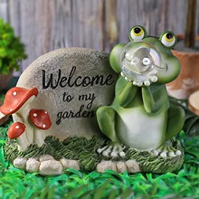 

Frog Solar Ornament Resin Frog Bubbles Garden Figurines Solar Light Frogs Blow Bubbles Statues For Patio Yard Lawn Garden