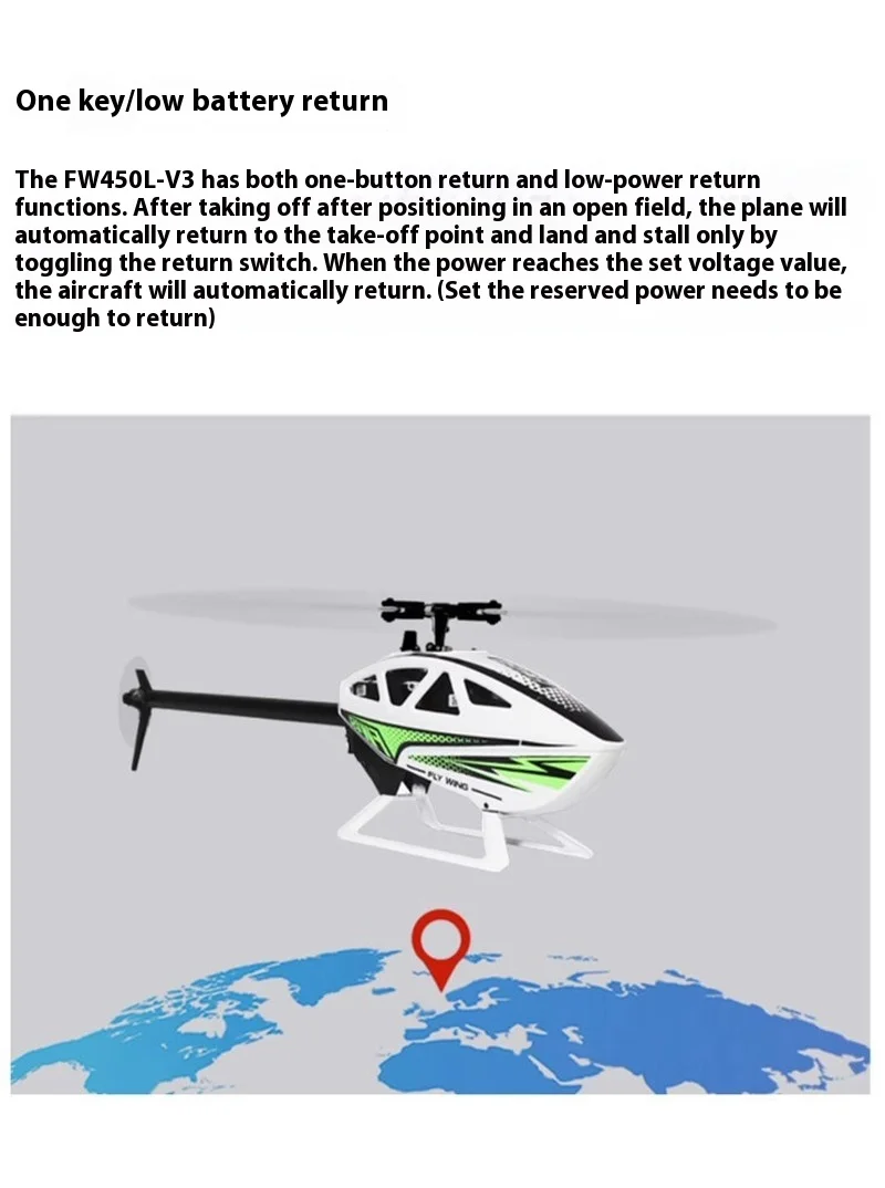 FLYWING FW450 RC 6CH 3D FW450L V3 Smart GPS FBL Gyro Helicopter RTF H1 Flight Controller Brushless Remote Control Helicopter Toy 3