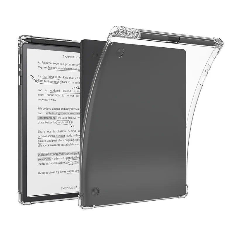 Transparent Soft Back Shell Cover with Pen Holder