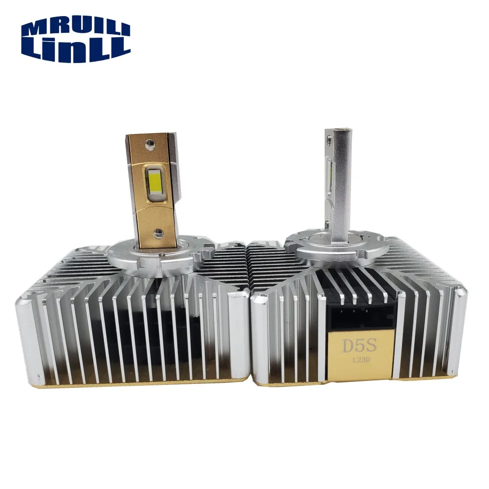 

2PCS D5S HID Bulb XENON BULB HID Ballast To LED Two-sided CSP Chip 12V 55W 6500K 12000LM Waterproof IP68 With Fan Plug And Play