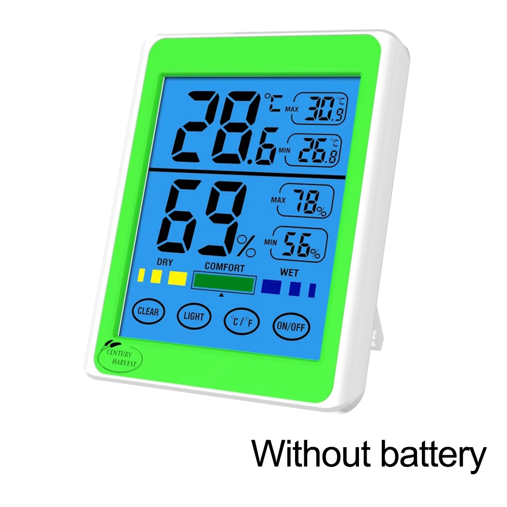 Rechargeable LCD Indoor Outdoor Digital Touchscreen Thermometer