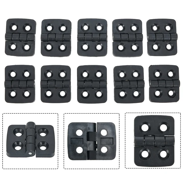 10PCS 40*30mm Small Hinges Black Mini Plastic Door Bearing Butt Cabinet Drawer Jewellery Box ABS Hinge For Furniture Hardware