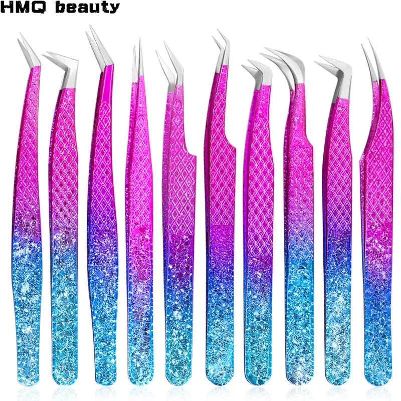

Новинка, пинцет для наращивания ресниц, градиентный Ледяной цветок, нержавеющая сталь, Немагнитный Пинцет для бровей, инструмент для макияжа, аксессуары