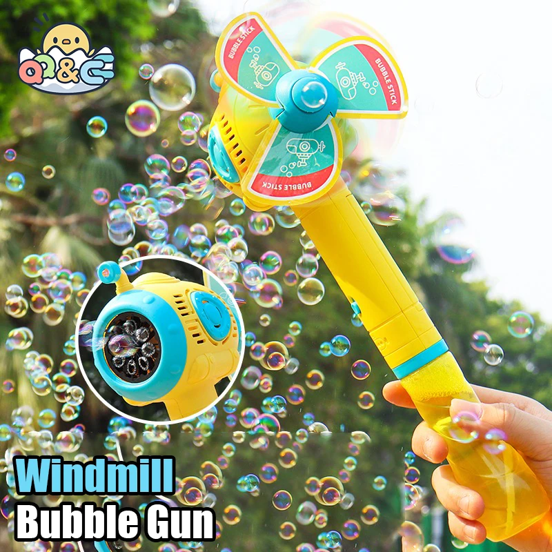 

Windmill Bubble Gun Machine Electric Soap Bubble Guns Handheld Automatic Bubble Blower Maker Children's Bubbles Toys Boys Girls