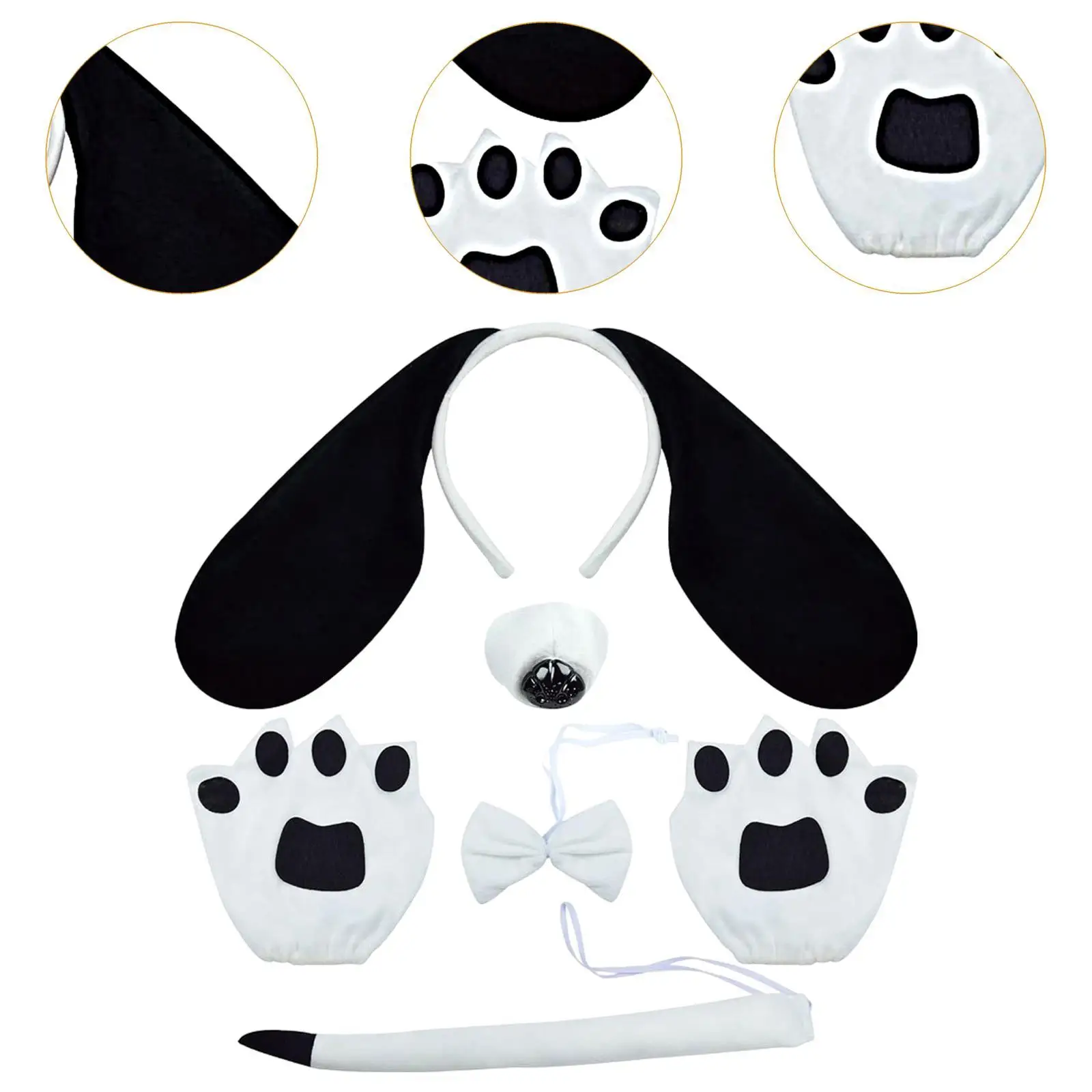 Puppy Dog Ears and Tail Set Dress up Gifts Hair Accessories Dog Headband