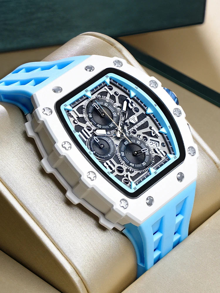 tsar bomba resin watch for men tonneau waterproof mens watches top brand luxury chronograph sport male white wristwatches TSAR BOMBA Resin Watch for Men Tonneau Waterproof Mens Watches Top Brand Luxury Chronograph Sport Male White Wristwatches 3