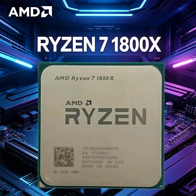 AMD Ryzen 7 1800X CPU R7 1800X 3.60GHz4.0GHz 95W 8코어 16스레드 AM4 TDP 95W CPU 프로세서 (패키지 없음)