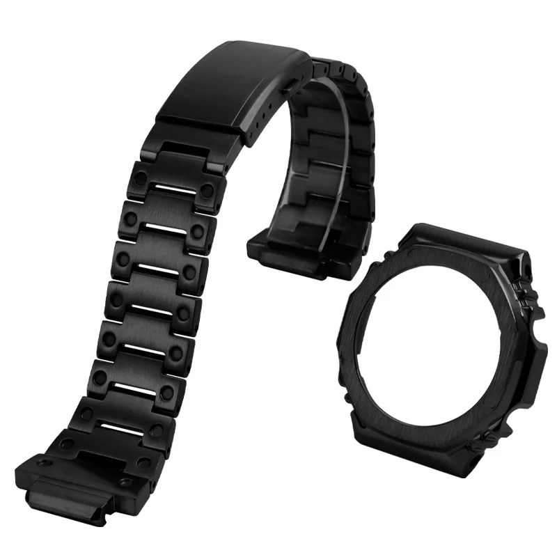 남성용 스테인리스강 금속 케이스 스트랩, 카시오 G-SHOCK GA-2100 GA2100 GA2110 용 시계 밴드, 개조 액세서리, GA-B2100