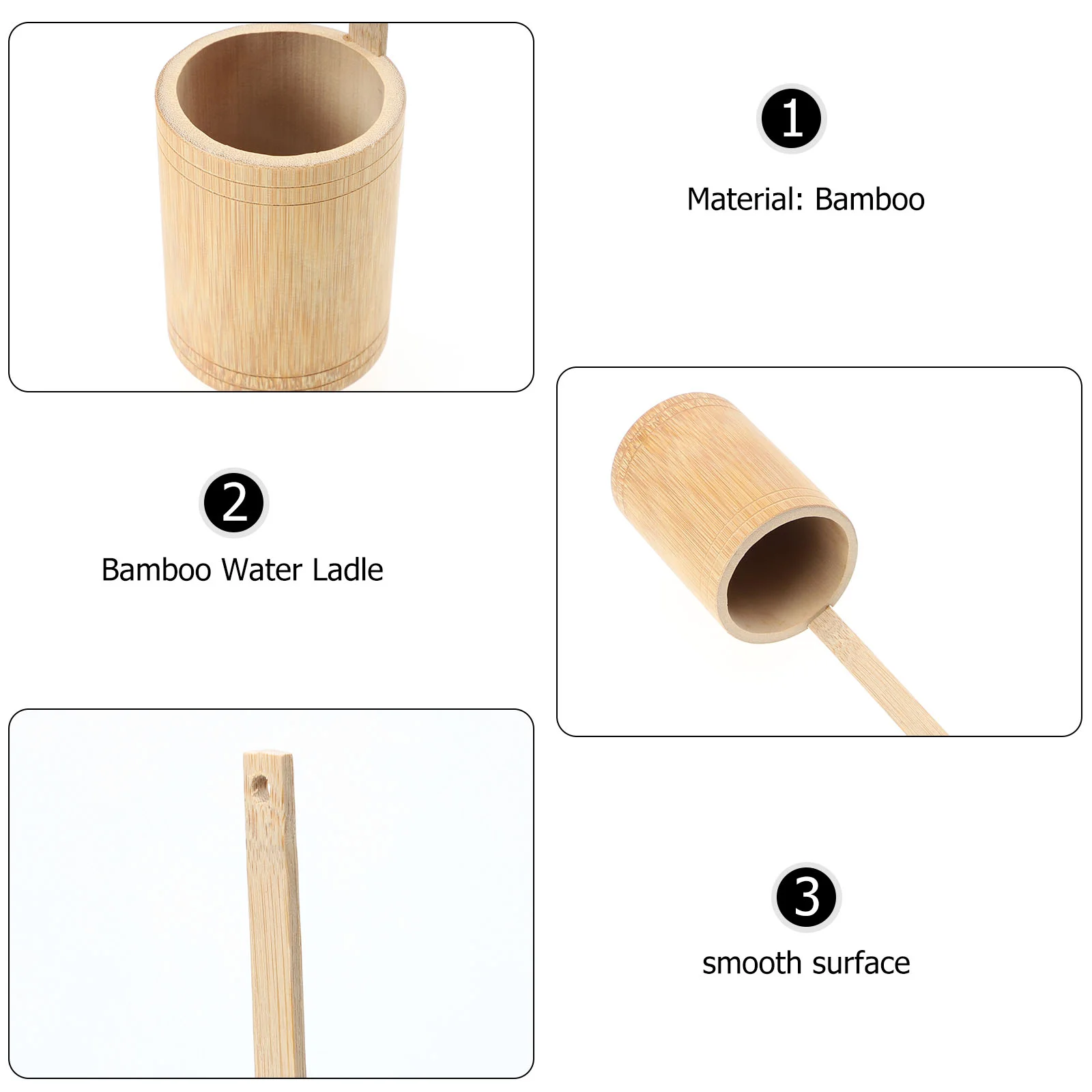 Bamboo Ladle Spoons Water Long Handle Ladle Tea Ceremony Handled for Scoop Bamboo Dipper Accessory Supplies