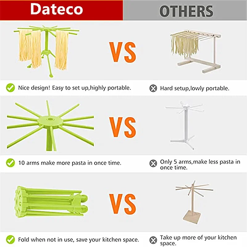 Pasta Drying Rack Spaghetti Dryer Stand Noodles Drying Holder Hanging Collapsible