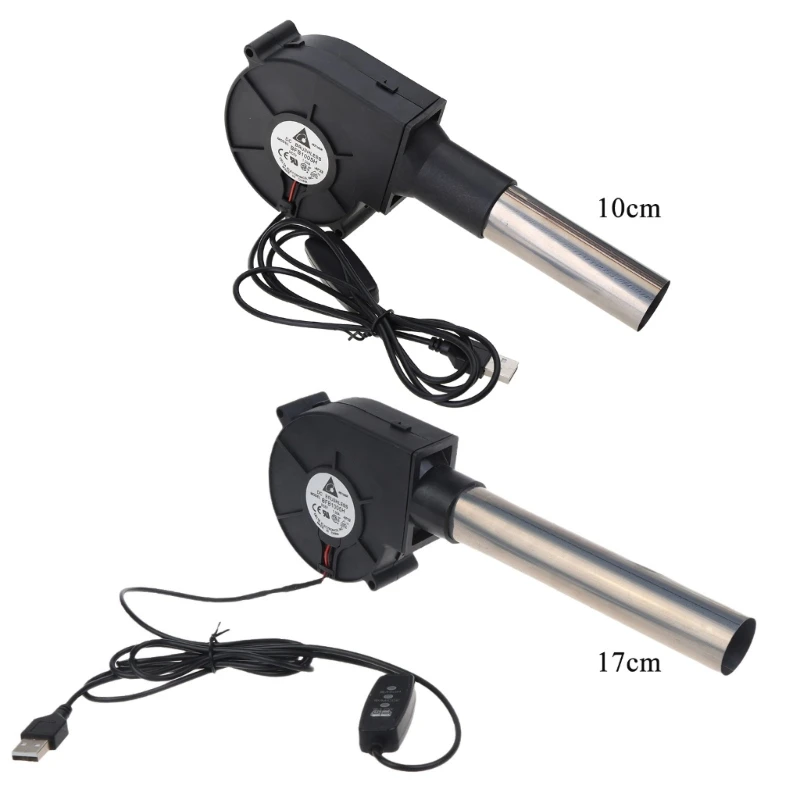 Portable BBQ Fan Air Blower Adjustable Speed USB Powered Barbecue Fan Air Blower Outdoor Camping Cooking Tool Dropship