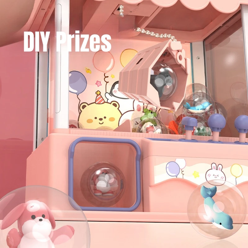 Mini Claw Arcade Crane Children Coin Operated Play Game DIY Prizes Gashapon Plush Doll Vending Machine Toys Kids Christmas Gifts 3
