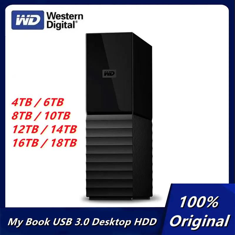 

WD My Book 4TB 6TB 8TB 12TB 14TB 16TB Desktop External Hard Drive USB3.0 External HDD With Password Protection Western Digital