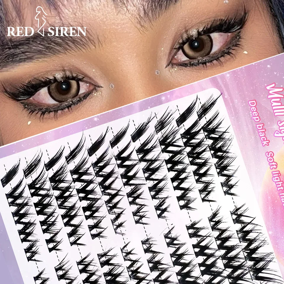 10Rows/Pack Cat Eye & Natural Cluster Lashes Handmade Soft DIY Individual Eyelashes Cosmetics Makeup Manga Lashes