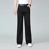2024 Men's Spring And Autumn New High Waisted Elastic Straight Leg Jeans Loose Casual Wide Leg Pants 3