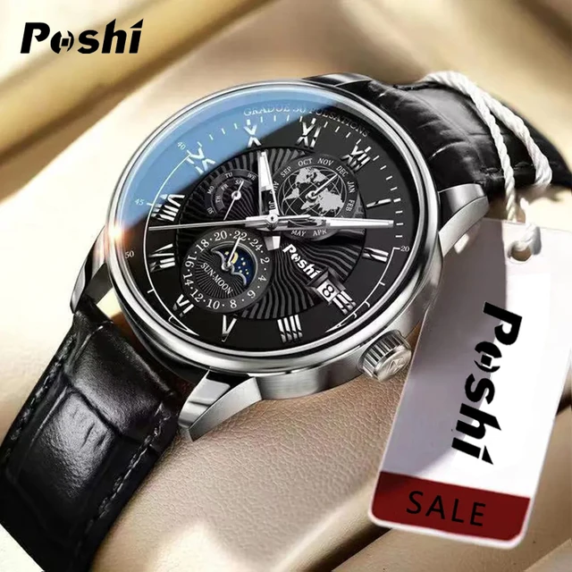 Swiss Brand POSHI Men Watch Fashion Top Luxury Sport Men's Wristwatch Waterproof - Image 2
