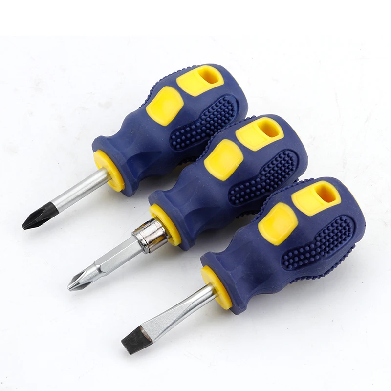 

1Pcs Mini Screwdriver Multifunction Slotted Flat DIY Repair tools magnetic Cross Shaped screw driver short small screwdrive