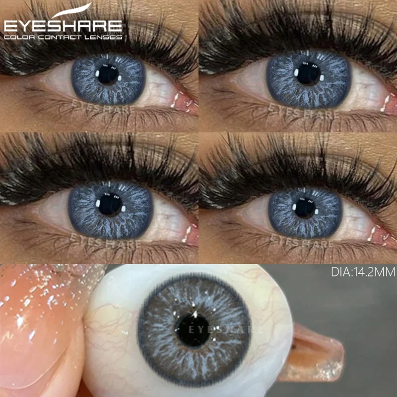 EYESHARE 1 Paar bunte Kontaktlinsen für Augen, modische graue Augenkontaktlinsen, blaue Augenlinsen, grüne Linsen, jährliche farbige Augenlinse – Detail 9