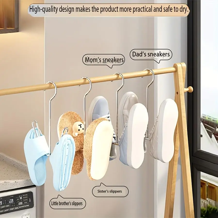 5 stainless steel shoe racks, space saving shoe drying racks, household and storage accessory hangers 3