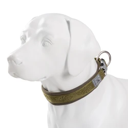 TRUELOVE Adjustable Padded Dog Collar - Comfort, Ventilation & Pull-Resistant Design with Personalized Printing - XXL (Army green)