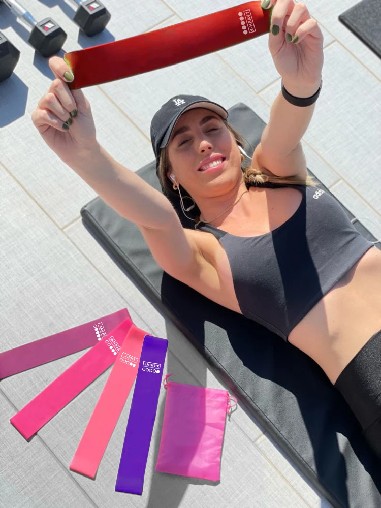 Yoga Spor Egzersizi Elastik Fitness Bantları Ev İçin İdeal 5 Farklı Seviye Direnç Bantları Pilates Crossfit Egzersiz Ekipmanları