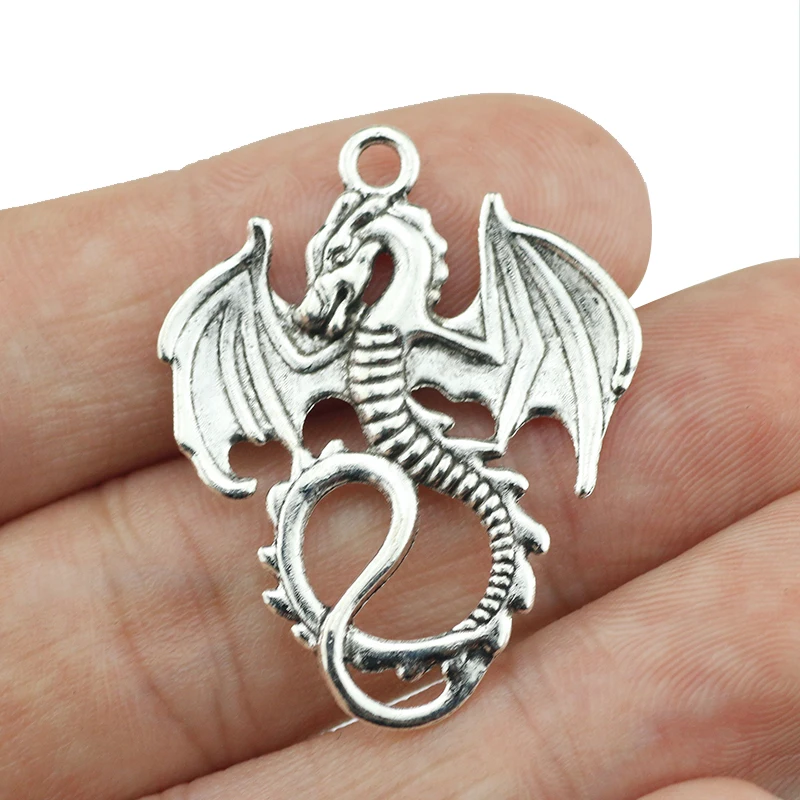 10pcs 27*35mm Dragon Charms Vintage Animals Dragon Fly Pendant Charm For  Jewelry Pendant Making Wholesale