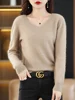 LHZSYY Super Warm 100% Mink Cashmere Women Sweaters V-Neck And Pullovers Winter High Elasticity Soft Tops Casual Basic Jumper 5