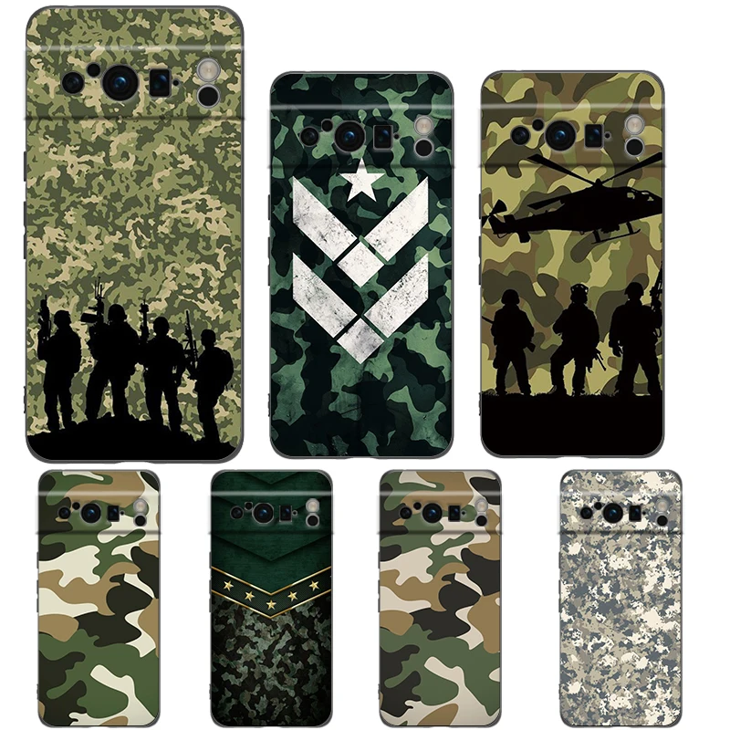 Camouflage Military-Grade Shockproof Phone Case - Soft TPU Black Cover