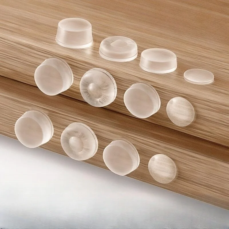 Vellax Self Adhesive Cabinet Door Bumpers 100 Clear Cabinet Door Bumpers - 1/2" Adhesive Bumper Pads For Drawer, Cupboard, Cutting Board, Picture Frame, Glass Table Top - Rubber Feet Self Adhesive Yonisun