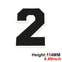Large Black Embroidered Number Patch 114mm - Iron - On Applique for Clothing, Accessories, and Crafts (2)