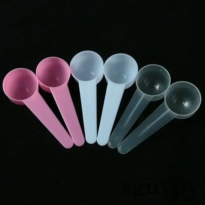 Xgnvpy Seaweed Mask Spoon 5g Plastic PP Metering Spoon 10ml Milk Powder Liquid Mask Powder Round Bottom Short Handle