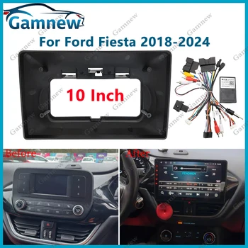 10 Inch Car Frame Fascia Adapter Canbus Box Android Radio Audio Panel Kit For Ford Fiesta 2018-2024 1