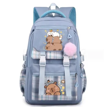 Zaino con stampa Lovely Capybara per donna, zaino per computer portatile di grande capacità, zaini scolastici per ragazze, zaino casual alla moda per adolescenti