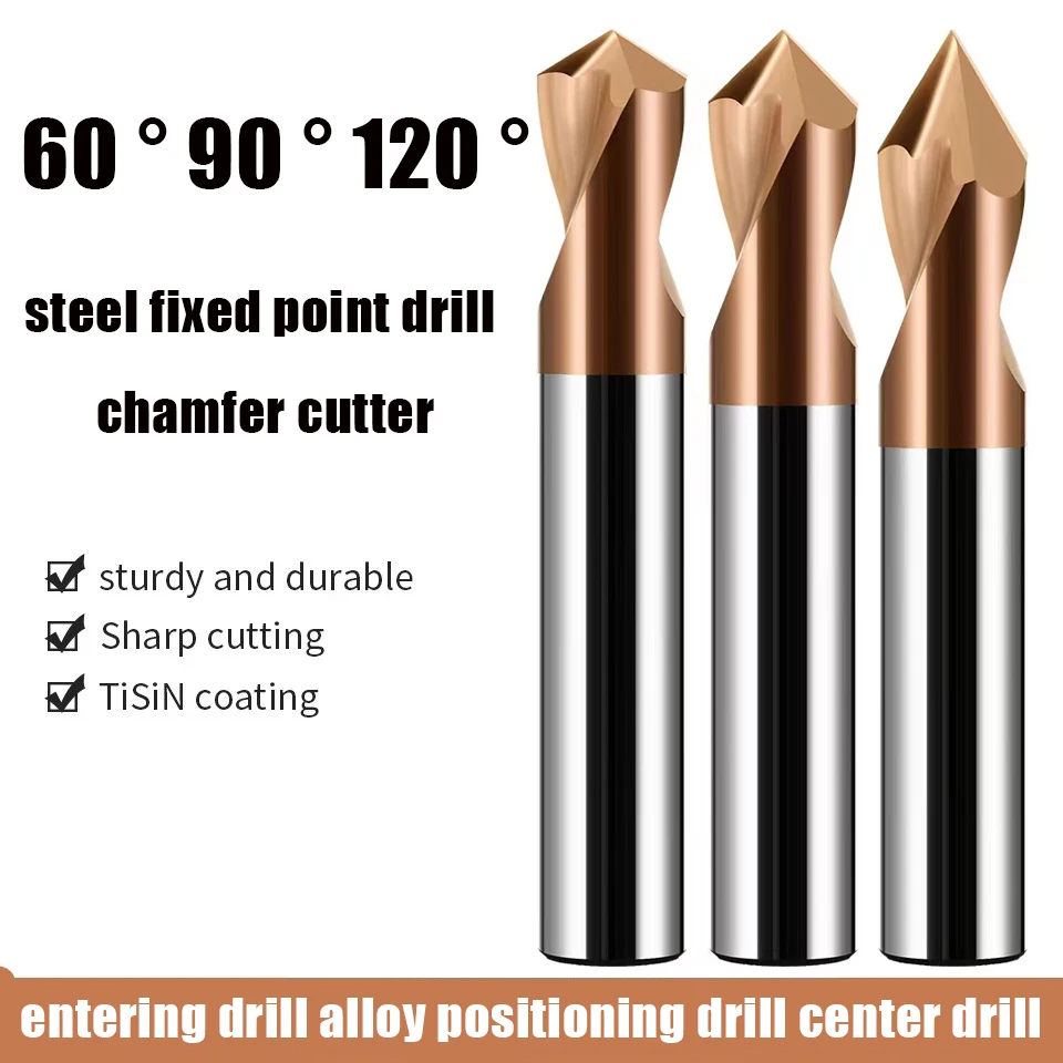 Carbide 60 90 120 Degree CNC Point Drill Initial Starting Location Center Bit Prepare Guide Pilot Hole Chamfer Machine Tool