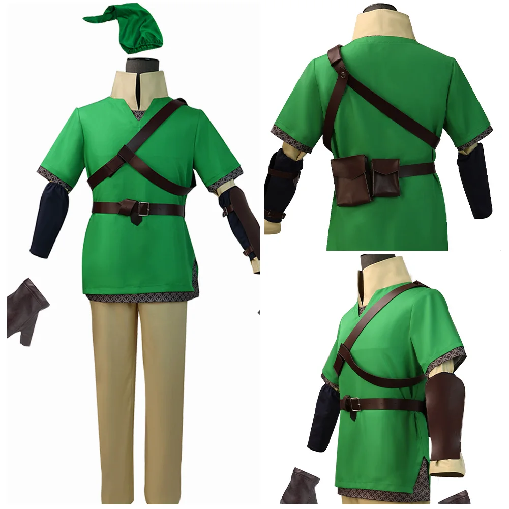 

Anime Game Skyward Sword Link Cosplay Costume Top Pants Hat Set Fantasia Halloween Carnival Party Role Playing Disguise Clothes