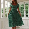 Vestido Floral de playa para mujer, ropa informal de vacaciones de verano, manga corta, ajustado, largo, Sexy, bohemio, 2024