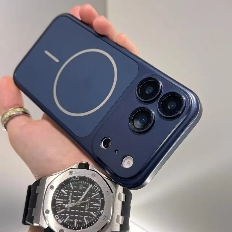 Enhanced Magnetic Metal Charge Case with Large Window Plating - Rugged Protective Cover